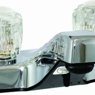 Lavatory Faucet, 4, 2 Smoke Knobs, Plastic, White, Box