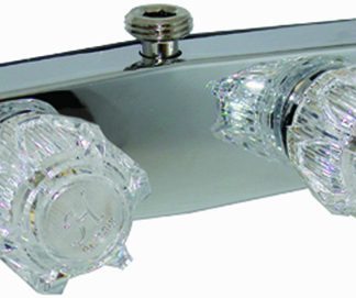 Shower Valve W/ D-Spud, 4, 2 Knob, Brass, Chrome, Box