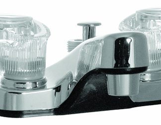 Bathroom Diverter Faucet, 4, 2 Lever, 1/4 Turn, Plastic, Chrome, Box